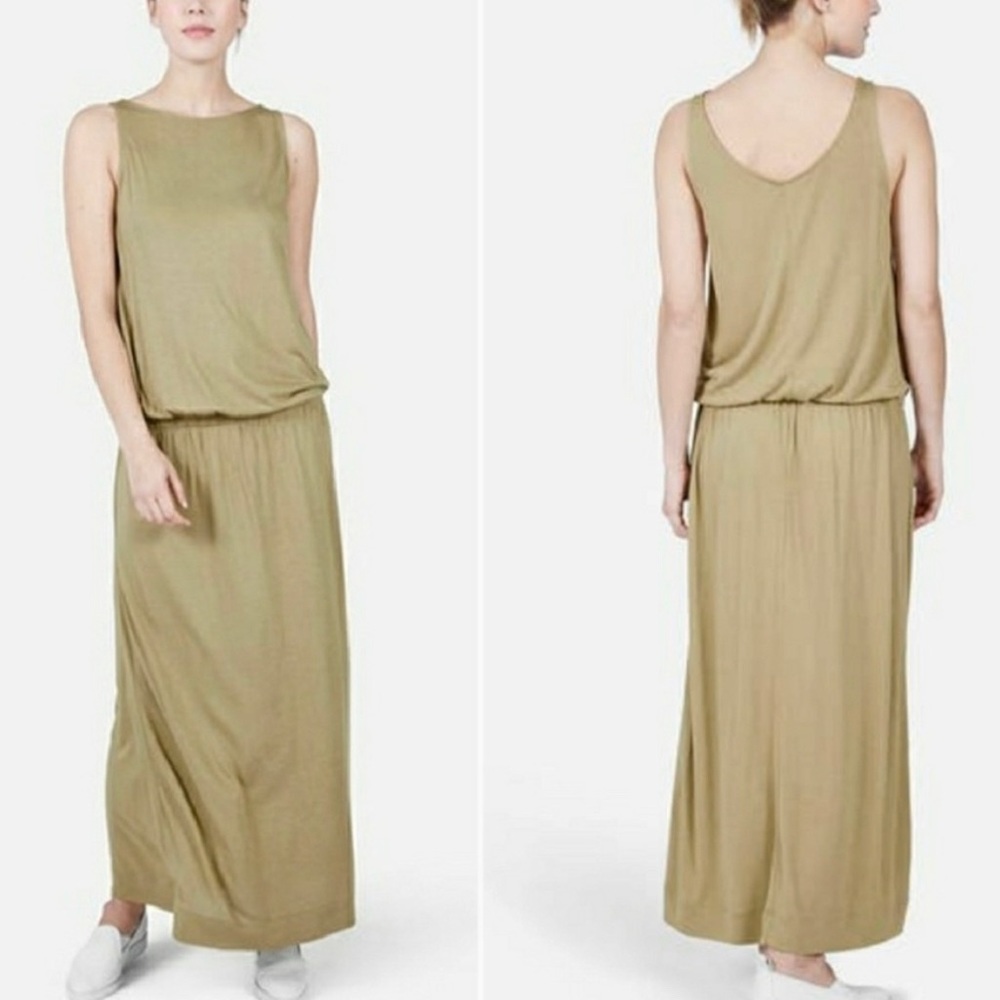 Everlane Sleeveless Maxi Tan The Ryan Dress